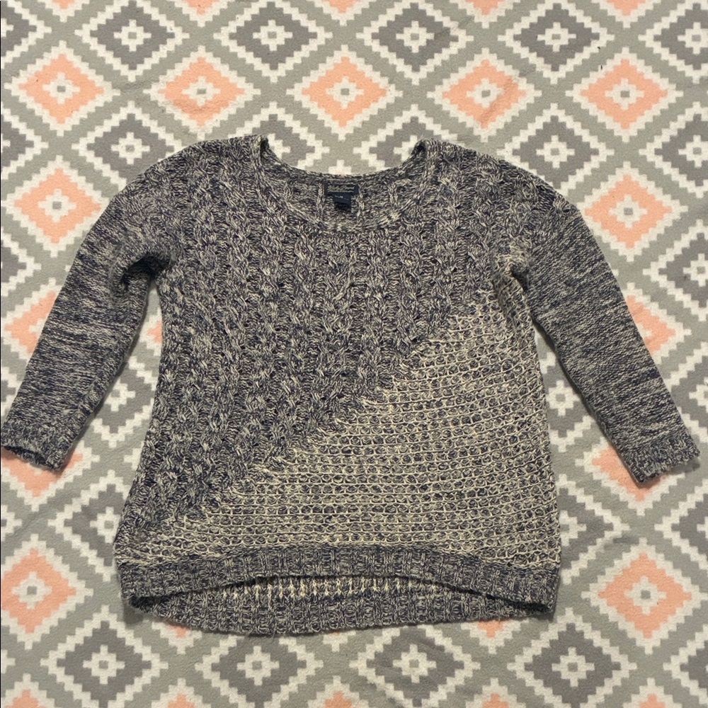 Lucky Brand Women's Navy Blue&Cream Knit Sweater Size Medium